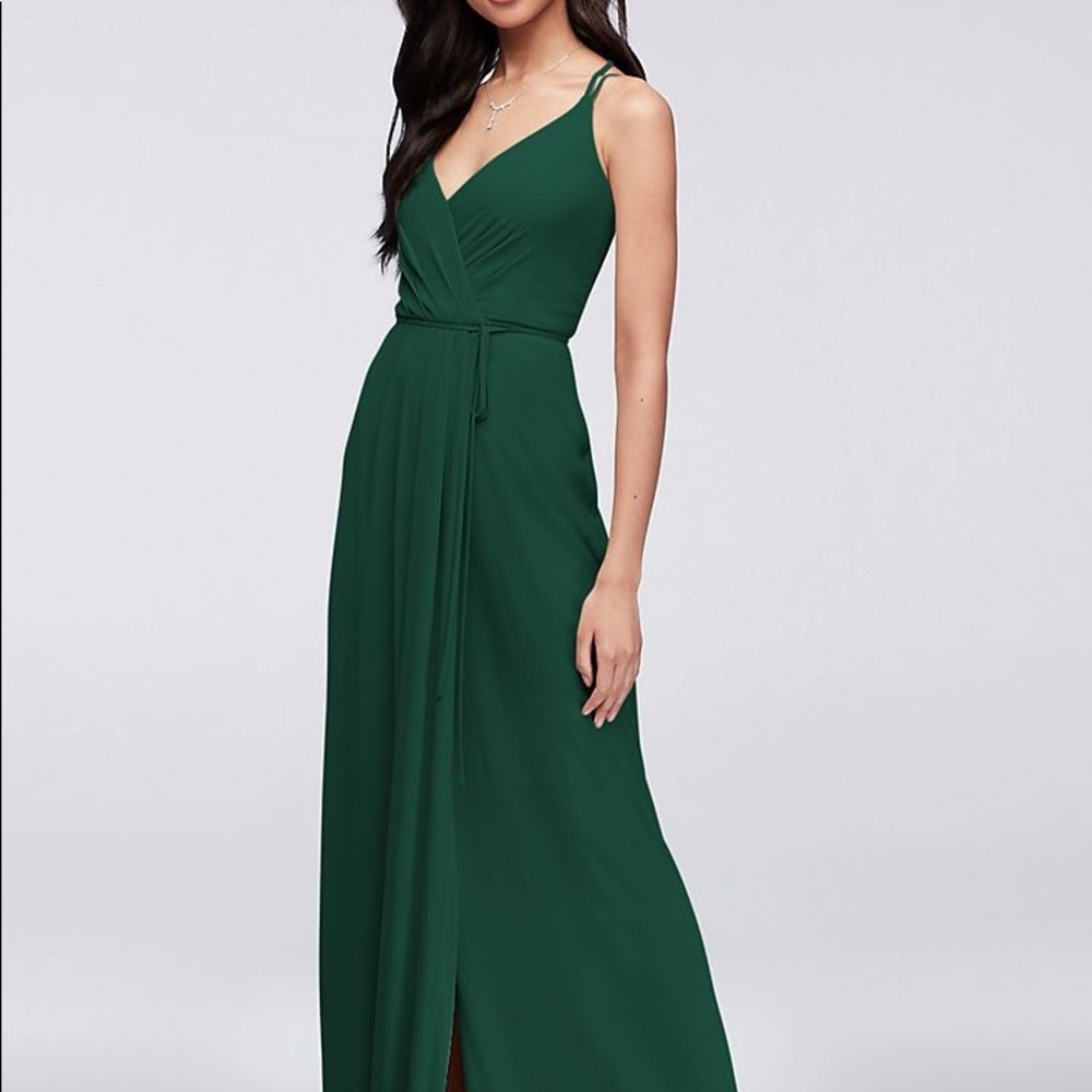 Double-strap Georgette Wrap Dress in Juniper, Sz 4